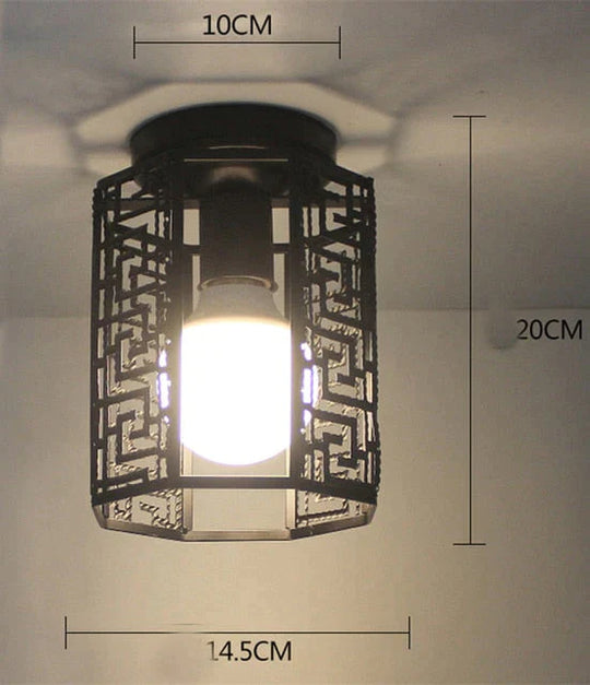 Scarlett Vintage Industrial Iron Cage Led Ceiling Lights Ceiling