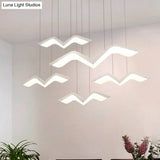 Seagull Multi Light Pendant Led Hanging Lamp In Elegant White Acrylic Shade - Choose From 2 3 4 Or