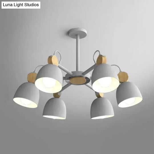 Semi Flush Dome Light With Adjustable Wood Joint For Modern Close-To-Ceiling Lighting 6 / Grey