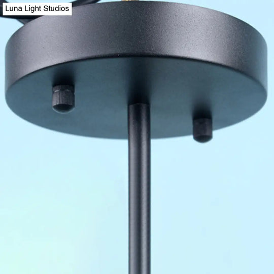 Semi Flush Industrial Ceiling Lamp With Wood Accents - 3/5-Light Metal Open Bulb Fixture For Bedroom