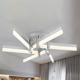 Semi - Mount Sputnik Ceiling Light With Acrylic Shade & Modern Silver Finish - Ideal For Indoor