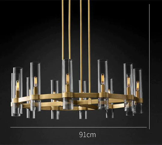 Serenity - Lustre rond en verre transparent American Loft Lighting