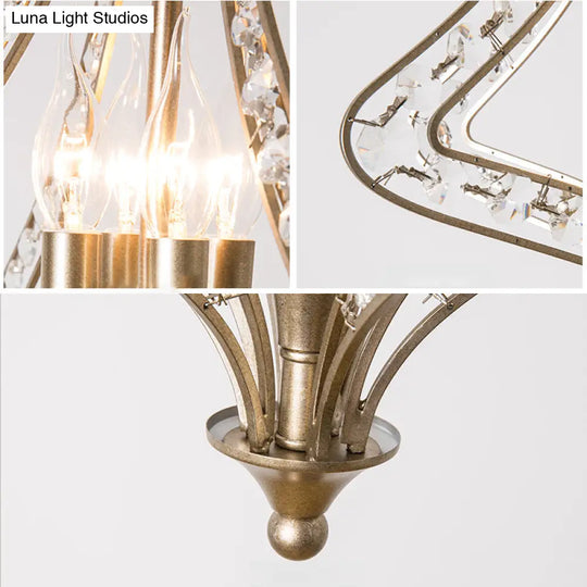 Silver Crystal Diamond Chandelier Pendant Light - Minimalist 4-Head Living Room Hanging Lamp