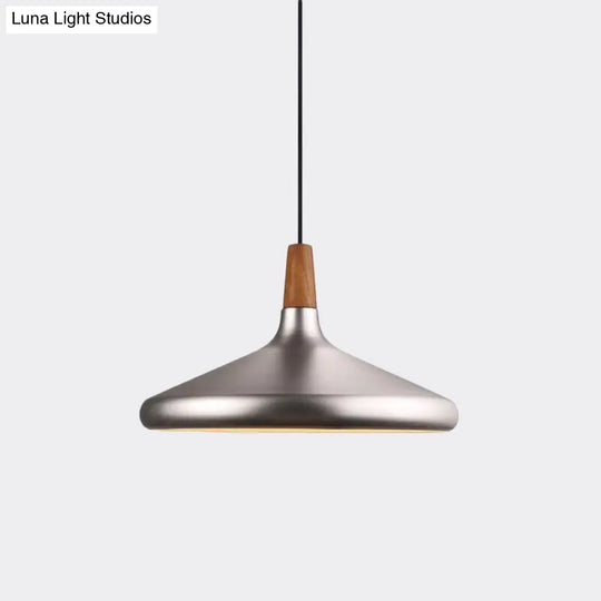 Industrial Cone Ceiling Pendant Light - 1-Light Aluminum Suspension Lamp In Silver Wide Range Of