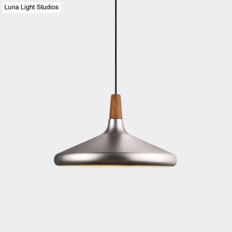 Silver Industrial Cone Ceiling Pendant Light - 1-Light Aluminum Suspension Lamp 7’/10.5’/16’ Wide