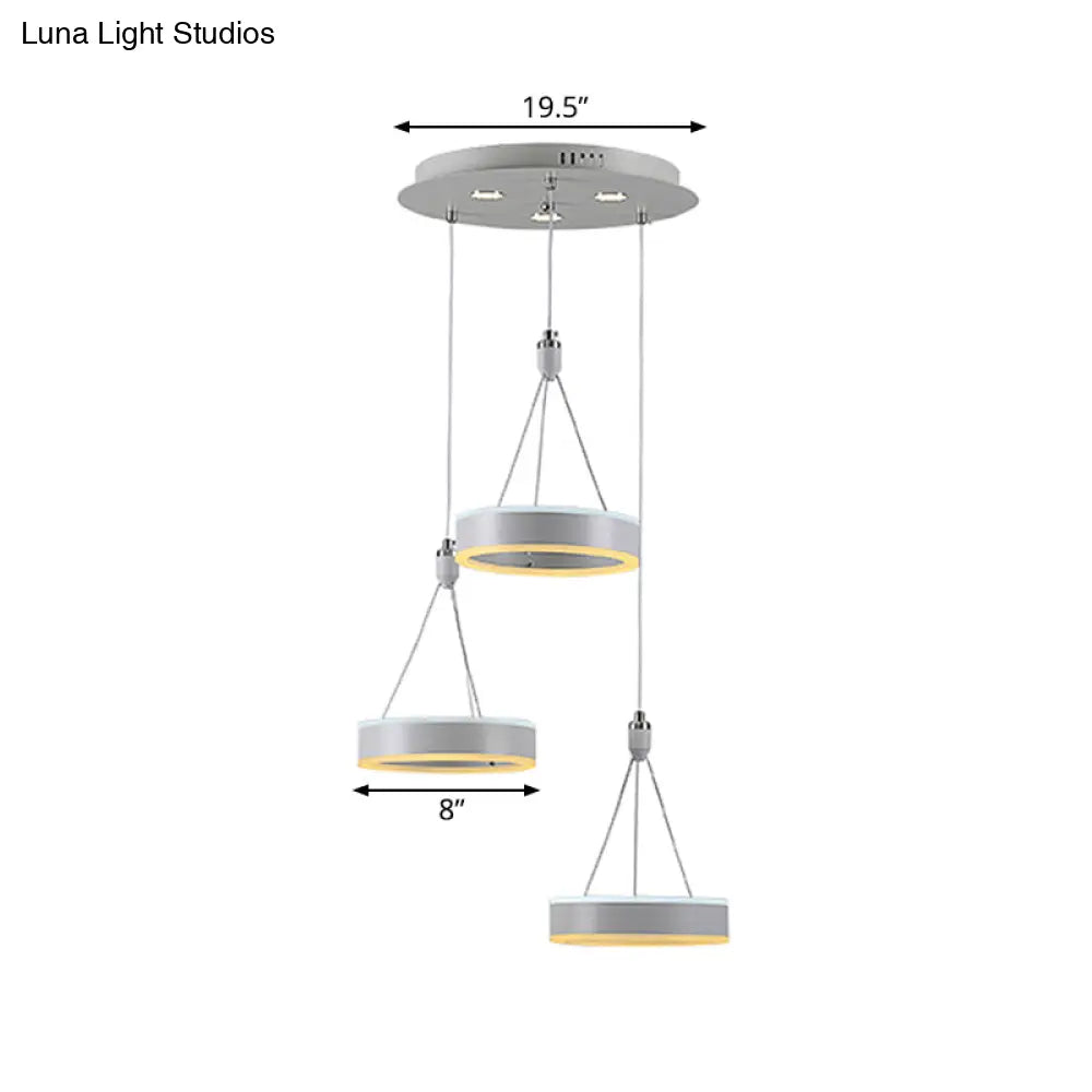 Silver Minimalist Acrylic Pendant Cluster Ceiling Light - Elegant Dining Room Decoration