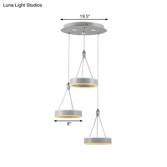 Silver Minimalist Acrylic Pendant Cluster Ceiling Light - Elegant Dining Room Decoration