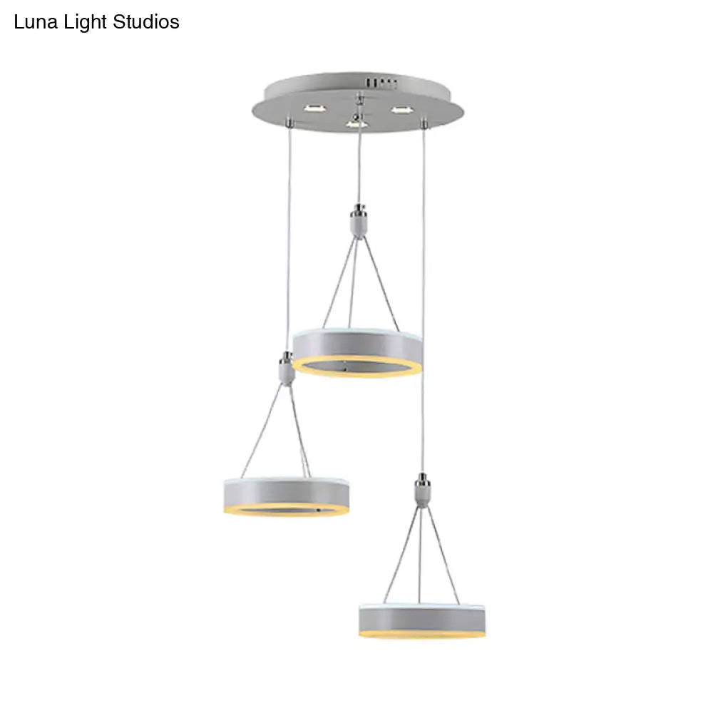 Silver Minimalist Acrylic Pendant Cluster Ceiling Light - Elegant Dining Room Decoration