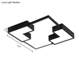 Simple Acrylic Led Flush Mount Ceiling Light In Black/White - Warm/White 16’/19.5’/23.5’ Wide