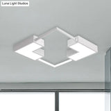 Simple Acrylic Led Flush Mount Ceiling Light In Black/White - Warm/White 16’/19.5’/23.5’ Wide