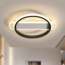 Simple Acrylic Led Flush Mounted Ceiling Light In Black - Round/Square - Oblong Shape Warm/White /