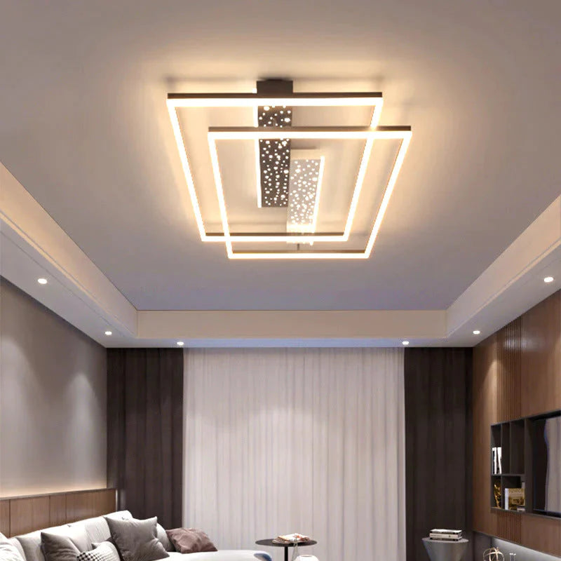 Luxe d'atmosphère simple partout dans le plafonnier mené par étoile de ciel dans le salon