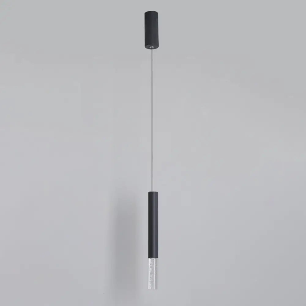 Black Tube Pendant Led Light Kit With Simple Acrylic Design Warm/White 10-12.5 Height