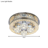 Simple Clear Crystal Led Flush Light Fixture For Living Room - Halo Design