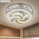 Simple Clear Crystal Led Flush Light Fixture For Living Room - Halo Design