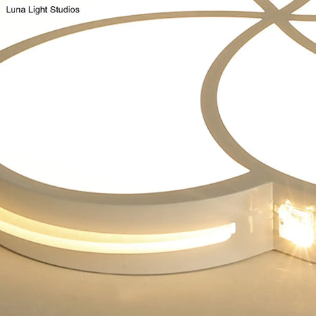 Simple Crystal Flower Flush Mount Led Bedroom Lamp - 16.5’/20.5’/24.5’ W Light Fixture In