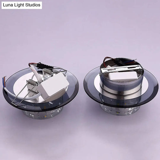 Simple Crystal Led Ceiling Light With Flush Mount - Ideal For Corridors