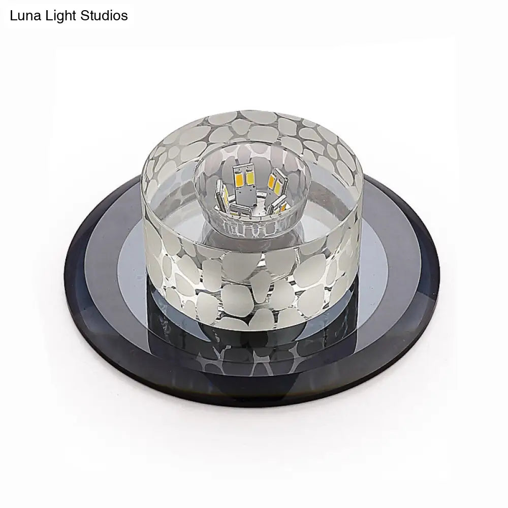 Simple Crystal Led Ceiling Light With Flush Mount - Ideal For Corridors