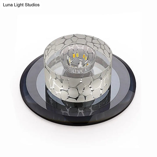 Simple Crystal Led Ceiling Light With Flush Mount - Ideal For Corridors