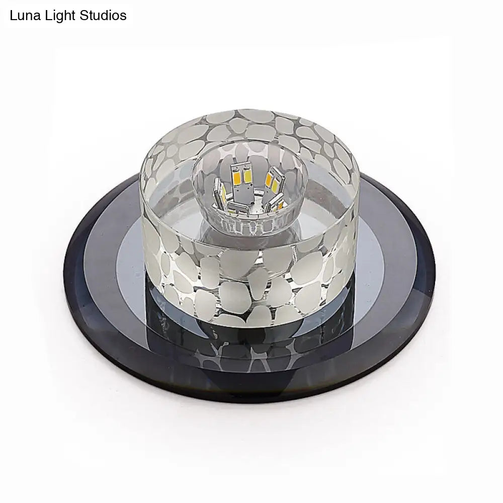 Simple Crystal Led Ceiling Light With Flush Mount - Ideal For Corridors