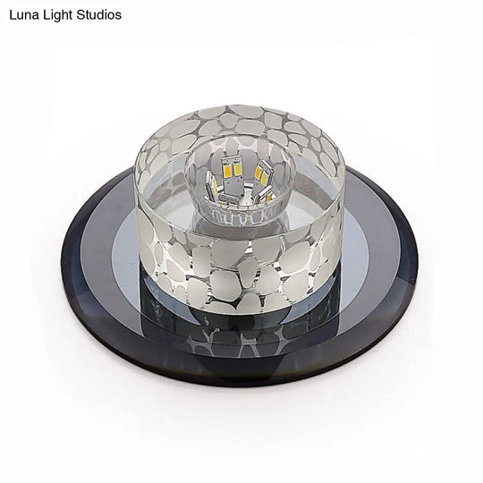 Simple Crystal Led Ceiling Light With Flush Mount - Ideal For Corridors