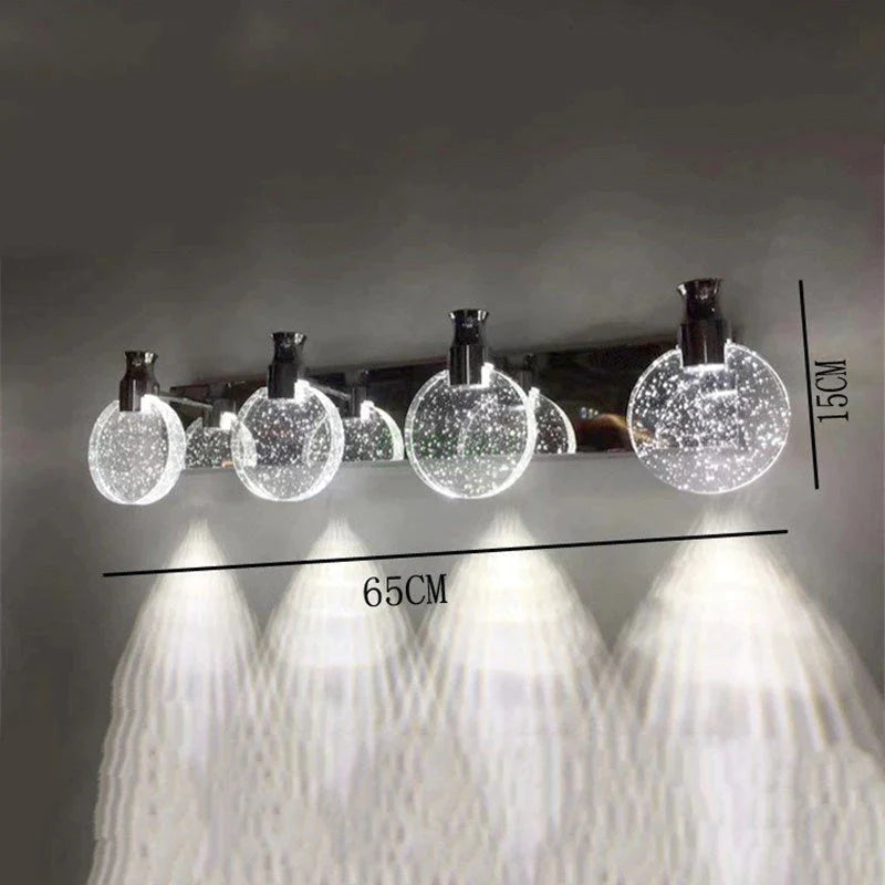 Applique murale LED en cristal simple pour chambre de salle de bain