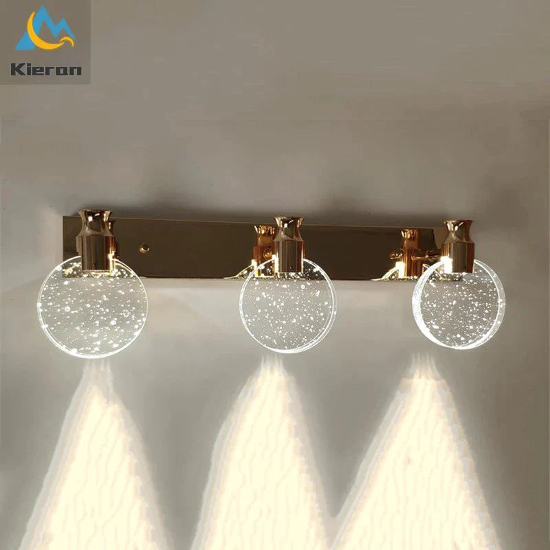 Applique murale LED en cristal simple pour chambre de salle de bain