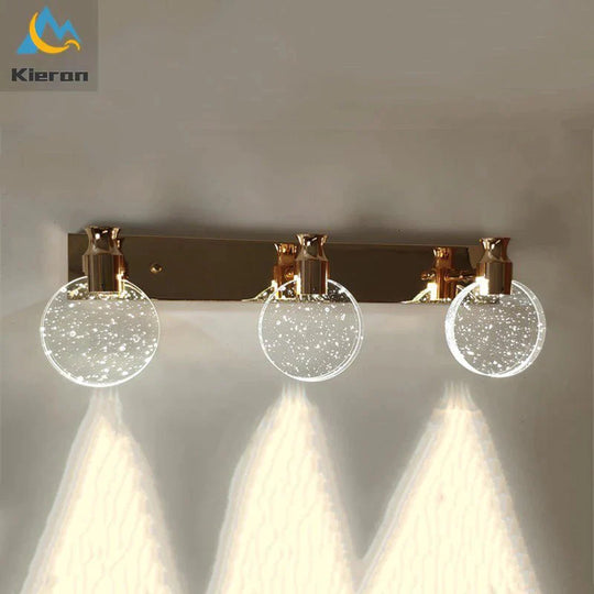 Applique murale LED en cristal simple pour chambre de salle de bain