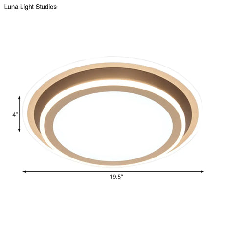 Simple Led Flush Ceiling Light Multi-Layer Acrylic 19.5’/32’ Wide Warm/White Light. Perfect For