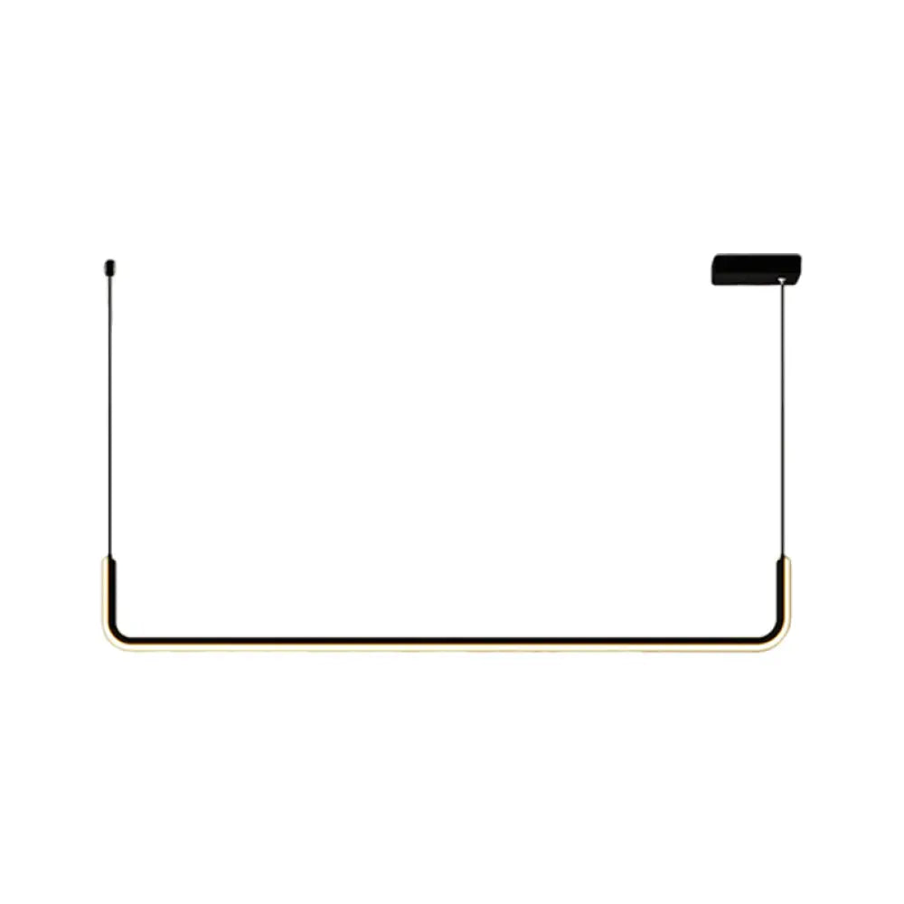 Simple Led Multi Ceiling Light With Metal Shade Black/Gold Linear Pendant In Warm/White