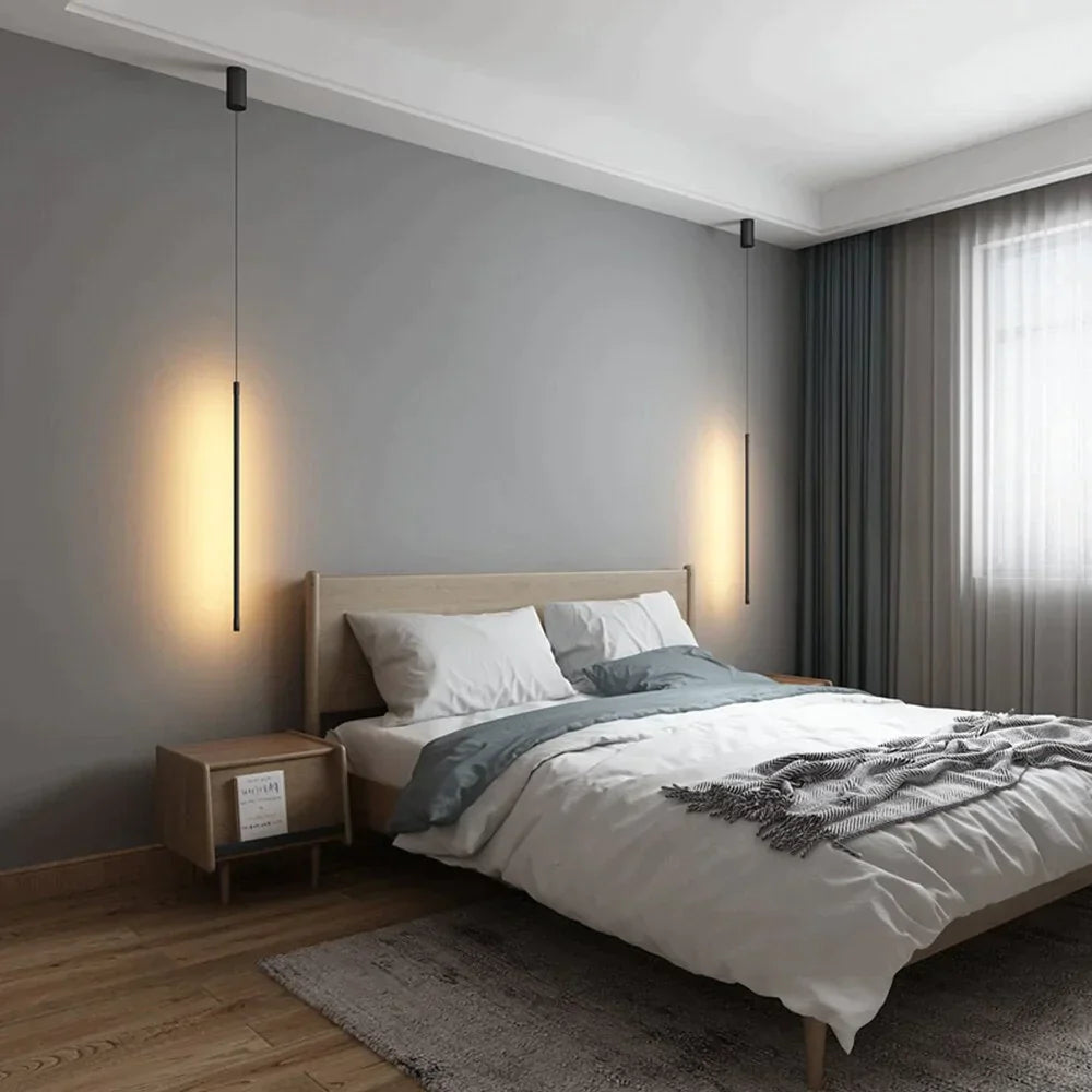 Simple Line Pendant Lights Hanging Lamp Lighting Restaurant Bar Hall Light Creative Geometry Lines