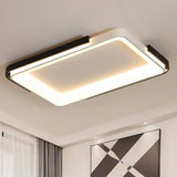 Simple Metal Led Flush Mount Light In White/Warm - Rectangular/Square Ceiling Fixture 18’/35.5’