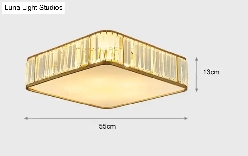 Simple Modern Crystal Lamp Atmosphere Dining Room Bedroom Ceiling 55*55Cm