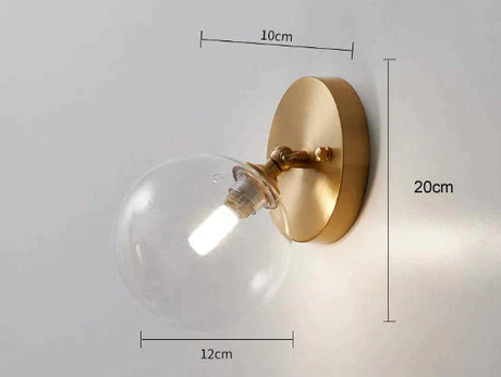 Simple Nordic Wind Bedroom Bedside Corridor Copper Wall Lamp Lamps