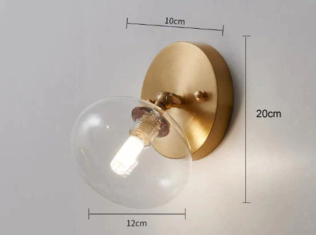 Simple Nordic Wind Bedroom Bedside Corridor Copper Wall Lamp Lamps