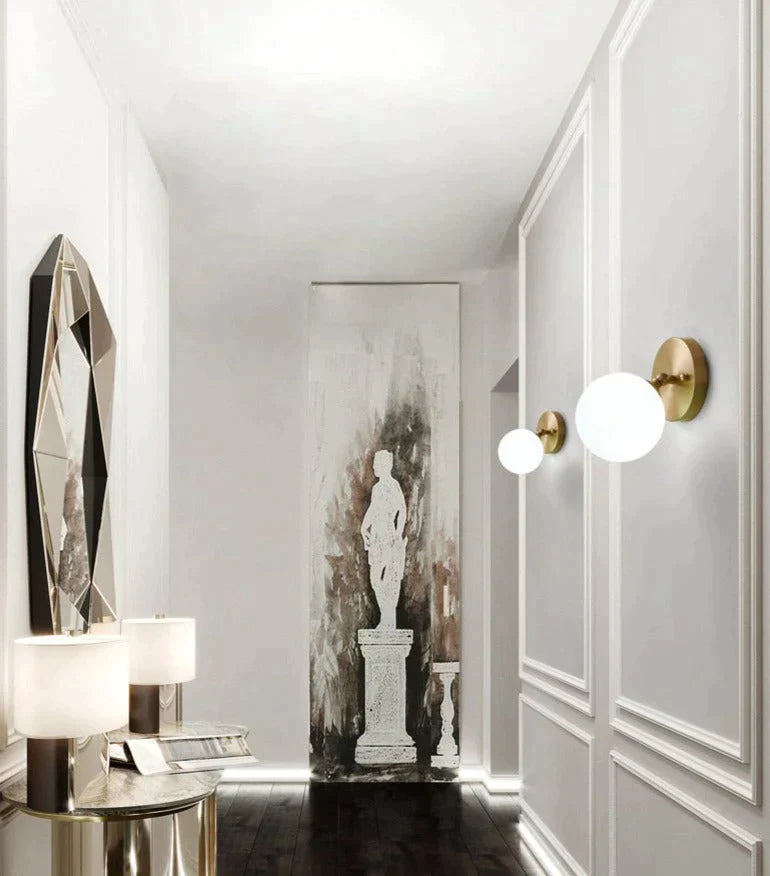 Simple Nordic Wind Bedroom Bedside Corridor Copper Wall Lamp Lamps