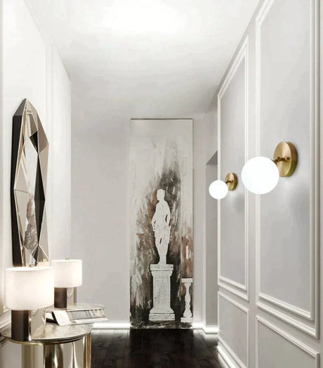 Simple Nordic Wind Bedroom Bedside Corridor Copper Wall Lamp Lamps