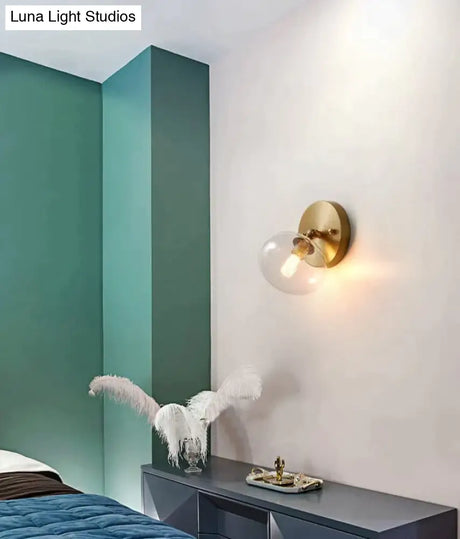 Simple Nordic Wind Bedroom Bedside Corridor Copper Wall Lamp Copper Wall Lamps