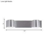 Simple Silver Wall Sconce With Tapered Design And Warm/White Light - 1/2/3 Heads