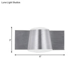 Simple Silver Wall Sconce With Tapered Design And Warm/White Light - 1/2/3 Heads