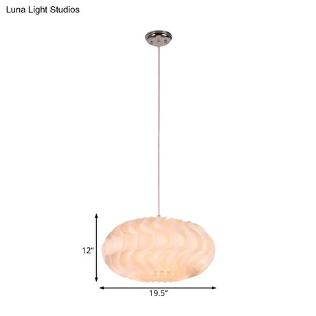 Simple Style Acrylic Meringue Pendant Light - 1 White Ceiling 14’/16’/19.5’ Wide