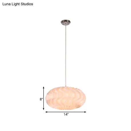 Simple Style Acrylic Meringue Pendant Light - 1 White Ceiling 14’/16’/19.5’ Wide