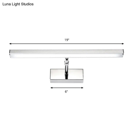 Simple Style Aluminum Led Sconce Wall Light In Chrome Customized Width (19/23) - Warm/White