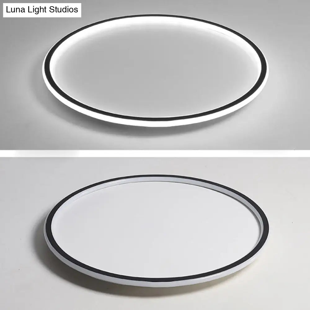 Simple Style Black Acrylic Led Ceiling Flush-Mount Light For Bedroom