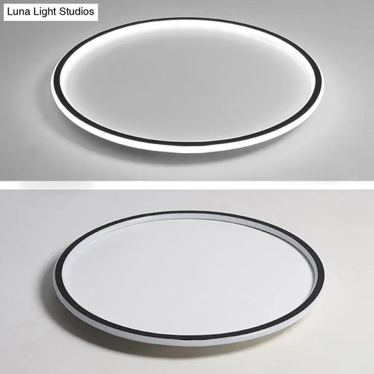 Simple Style Black Acrylic Led Ceiling Flush-Mount Light For Bedroom