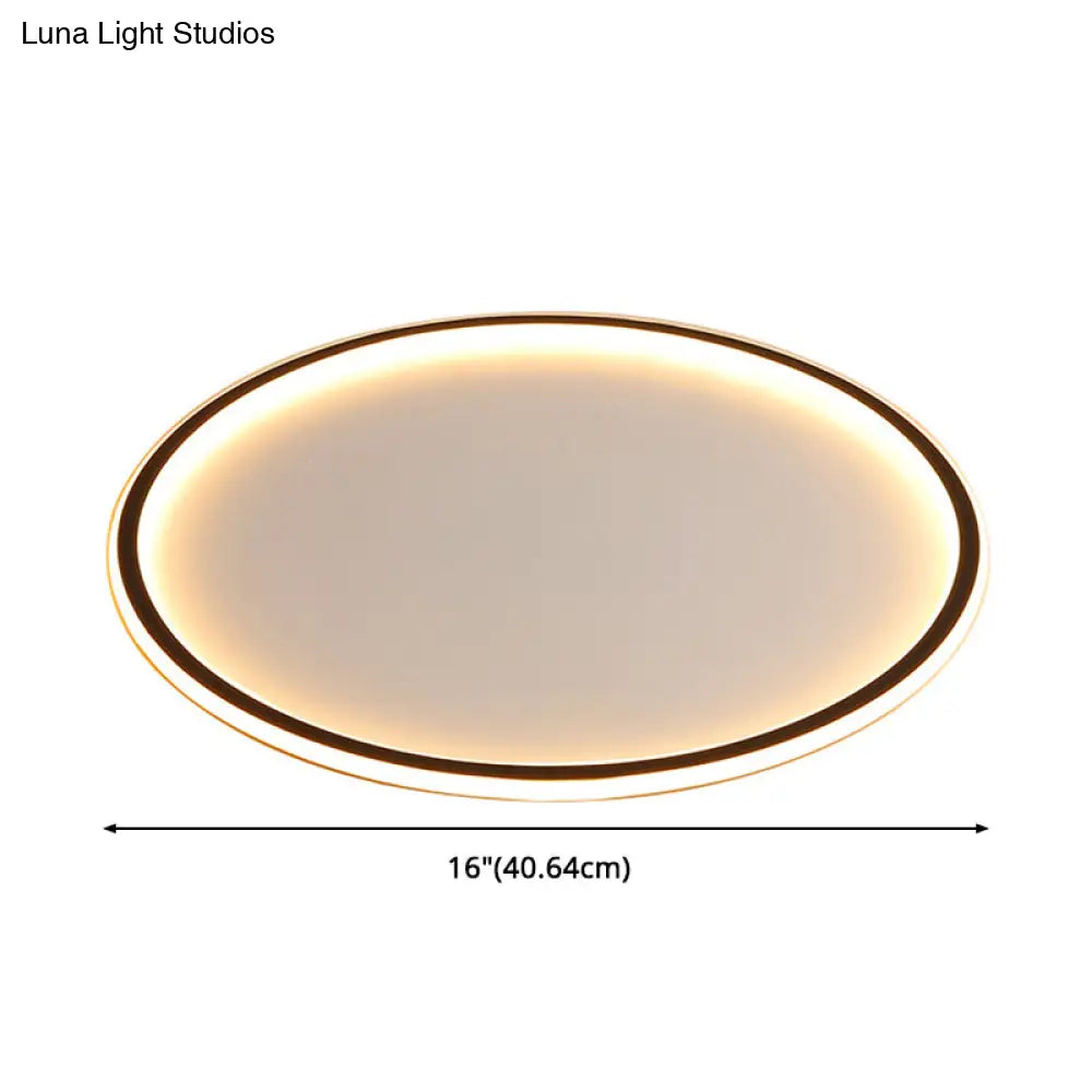 Simple Style Black Acrylic Led Ceiling Flush-Mount Light For Bedroom