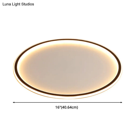 Simple Style Black Acrylic Led Ceiling Flush-Mount Light For Bedroom