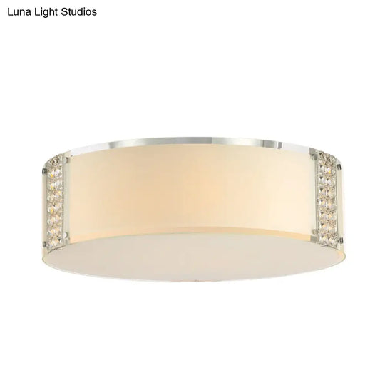 Simple Style Crystal Ceiling Light With 8 Chrome Heads - Bedroom Flush Mount Fixture