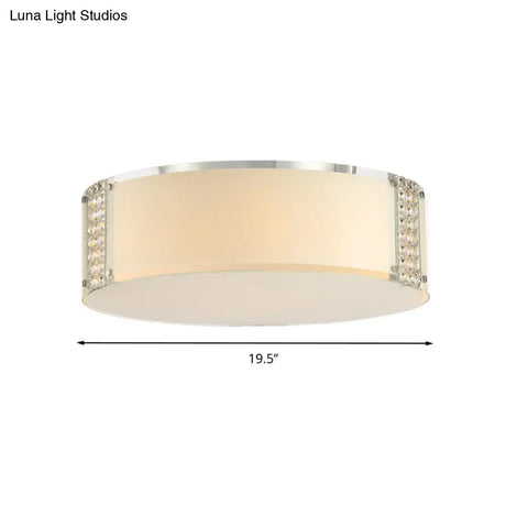 Simple Style Crystal Ceiling Light With 8 Chrome Heads - Bedroom Flush Mount Fixture