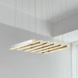 Simple Style K9 Crystal Chandelier - Linear Living Room Ceiling Light With 6/9 Silver Heads In